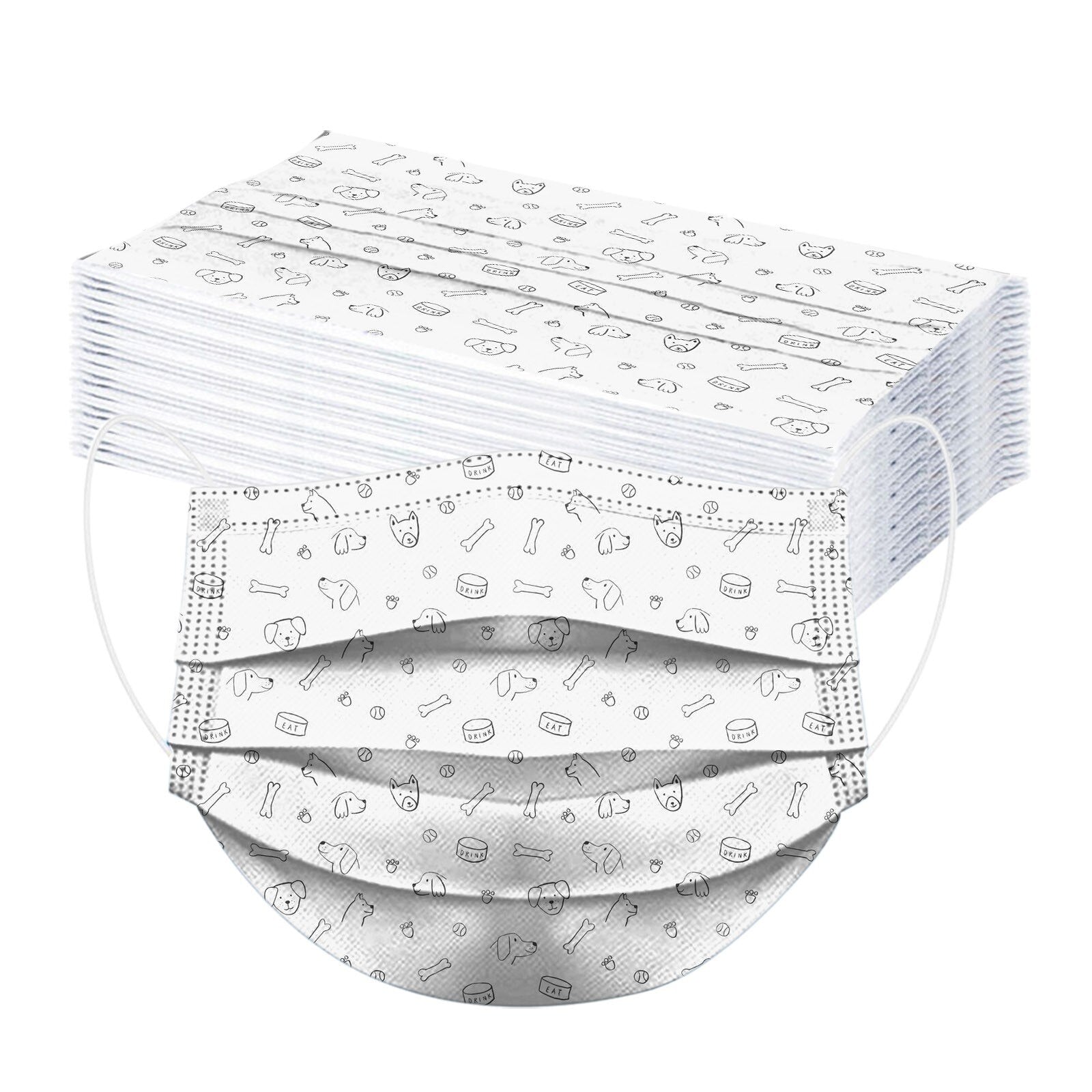 PETZZ™ Wegwerp Mondmasker met Leuke Print