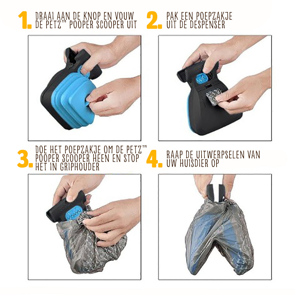 PETZZ Pooper Scooper - Hygiënisch uw Hond Uitlaten - Hondenhoek