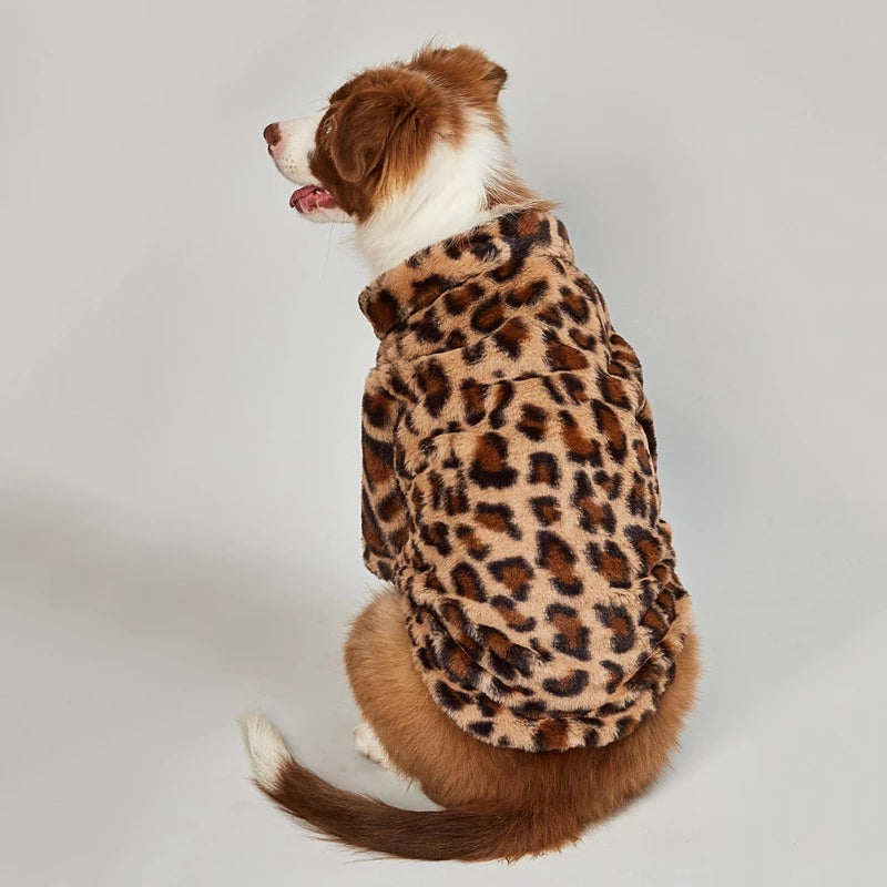PETZZ Luipaard Fleece Warme Trui - Warme Hond in Winter - Hondenhoek Jas