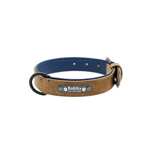 Gepersonaliseerde Lederen Halsband - Honden Halsband - Hondenhoek