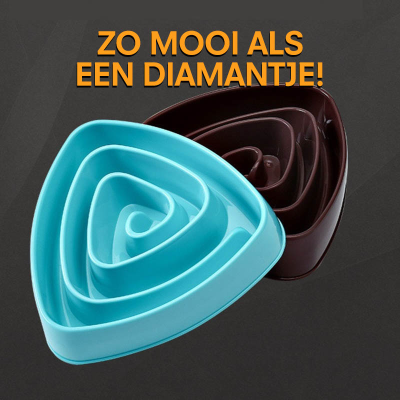 PETZZ Diamant Anti-Schrok Voederbak - Heerlijk Eten - Hondenhoek