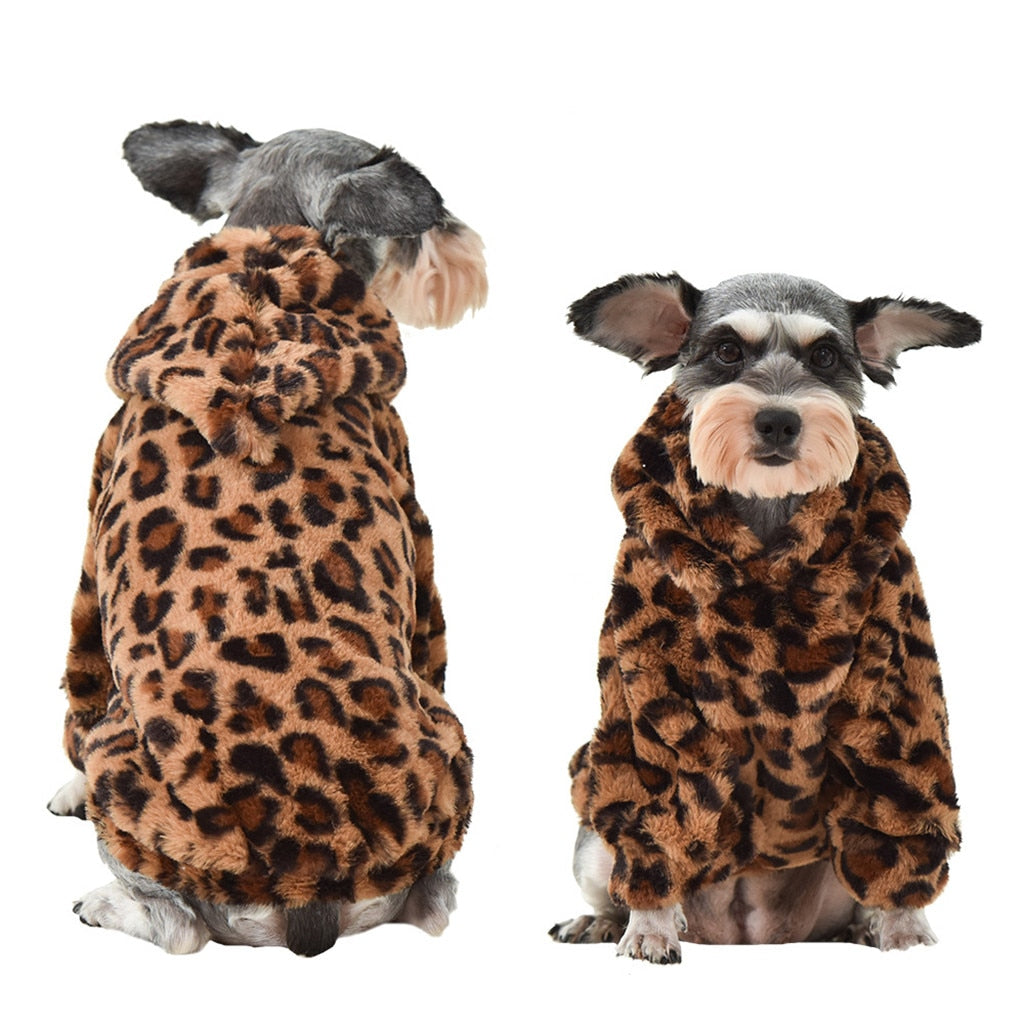 PETZZ Luipaard Fleece Warme Trui - Warme Hond in Winter - Hondenhoek Jas