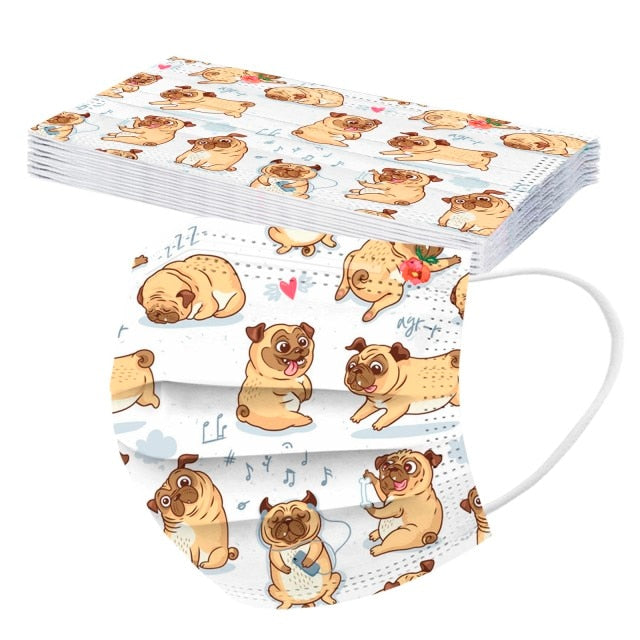 PETZZ Wegwerp Mondmasker met Hondenprint - Mondkapje kopen - WOEF