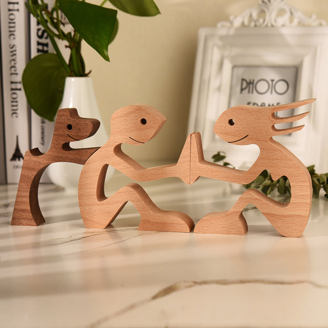 PETZZ Houten Ornamenten - Prachtige Beeldjes - Nieuw - Hondenhoek.com