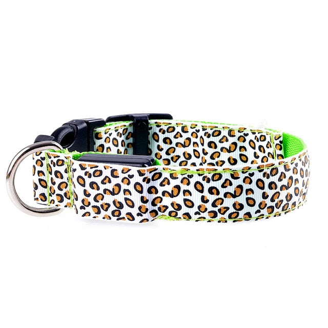 PETZZ Glow In The Dark Luipaard Halsband - Veilig op pad - Hondenhoek