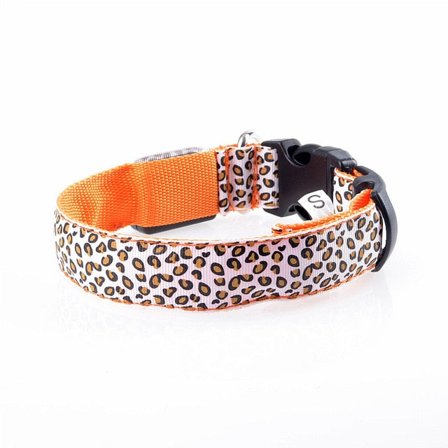 PETZZ Glow In The Dark Luipaard Halsband - Veilig op pad - Hondenhoek