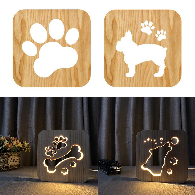 Houten Honden Thema Lamp - Prachtige Lamp voor in Huis - WOEF Boetiek