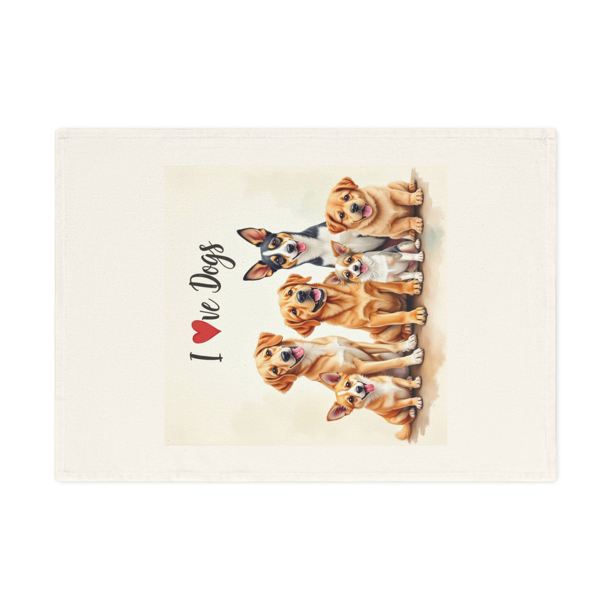 Torchon en coton « J'aime les chiens »
