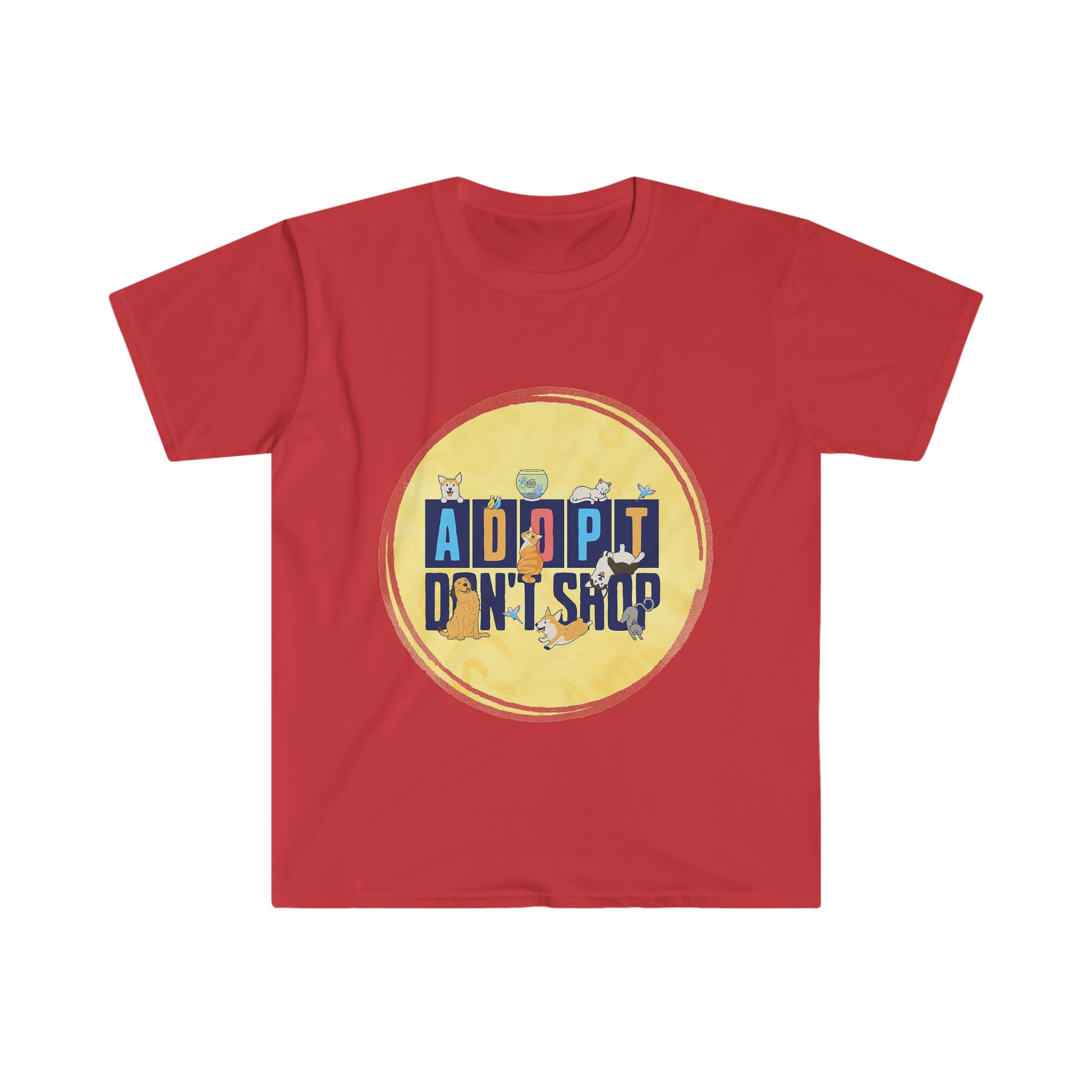 Don't Shop, Adopt Unisex T-Shirt - Unieke kleding voor baasje - WOEF - Hondenhoek.com dé online winkel voor hond en baasje!