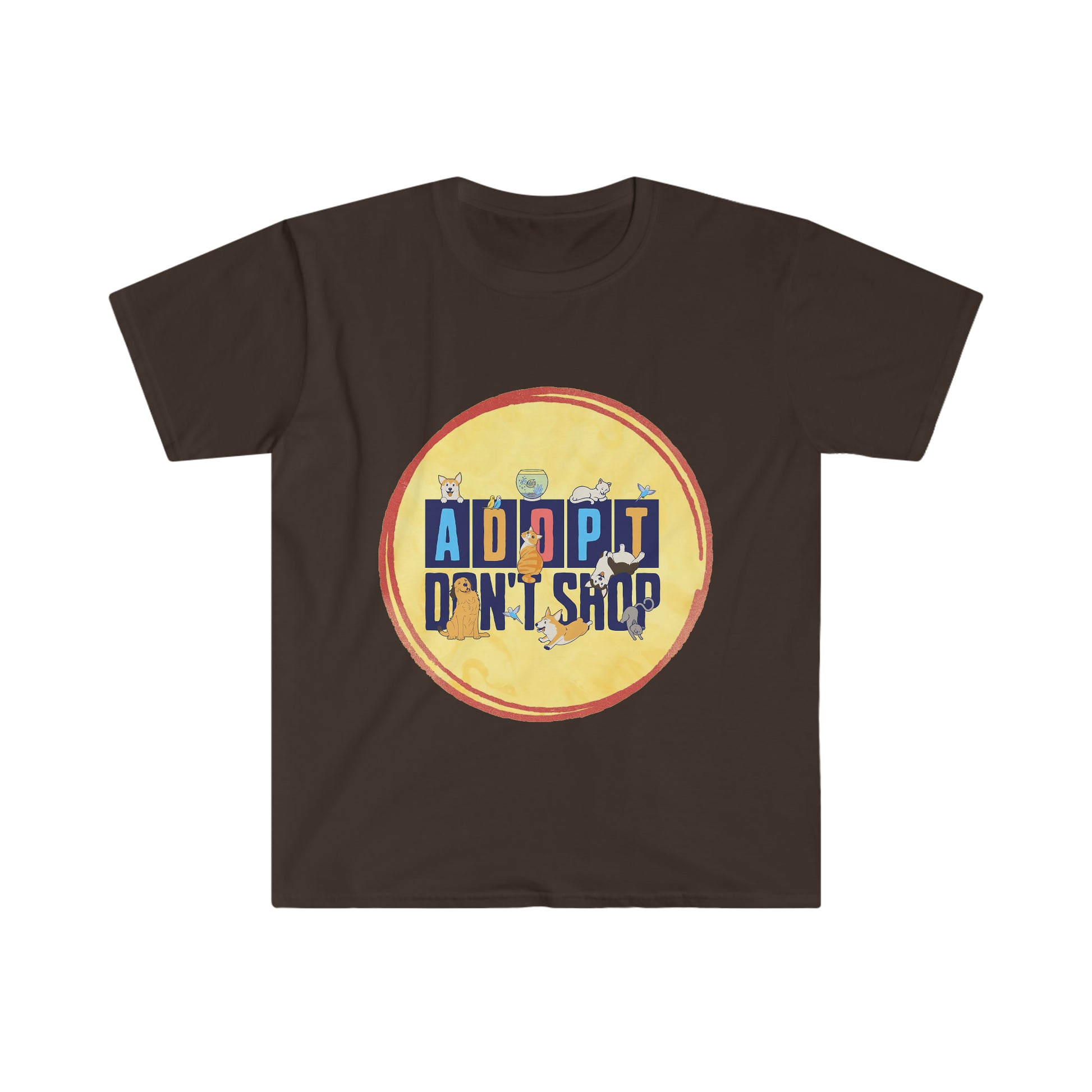 Don't Shop, Adopt Unisex T-Shirt - Unieke kleding voor baasje - WOEF - Hondenhoek.com dé online winkel voor hond en baasje!
