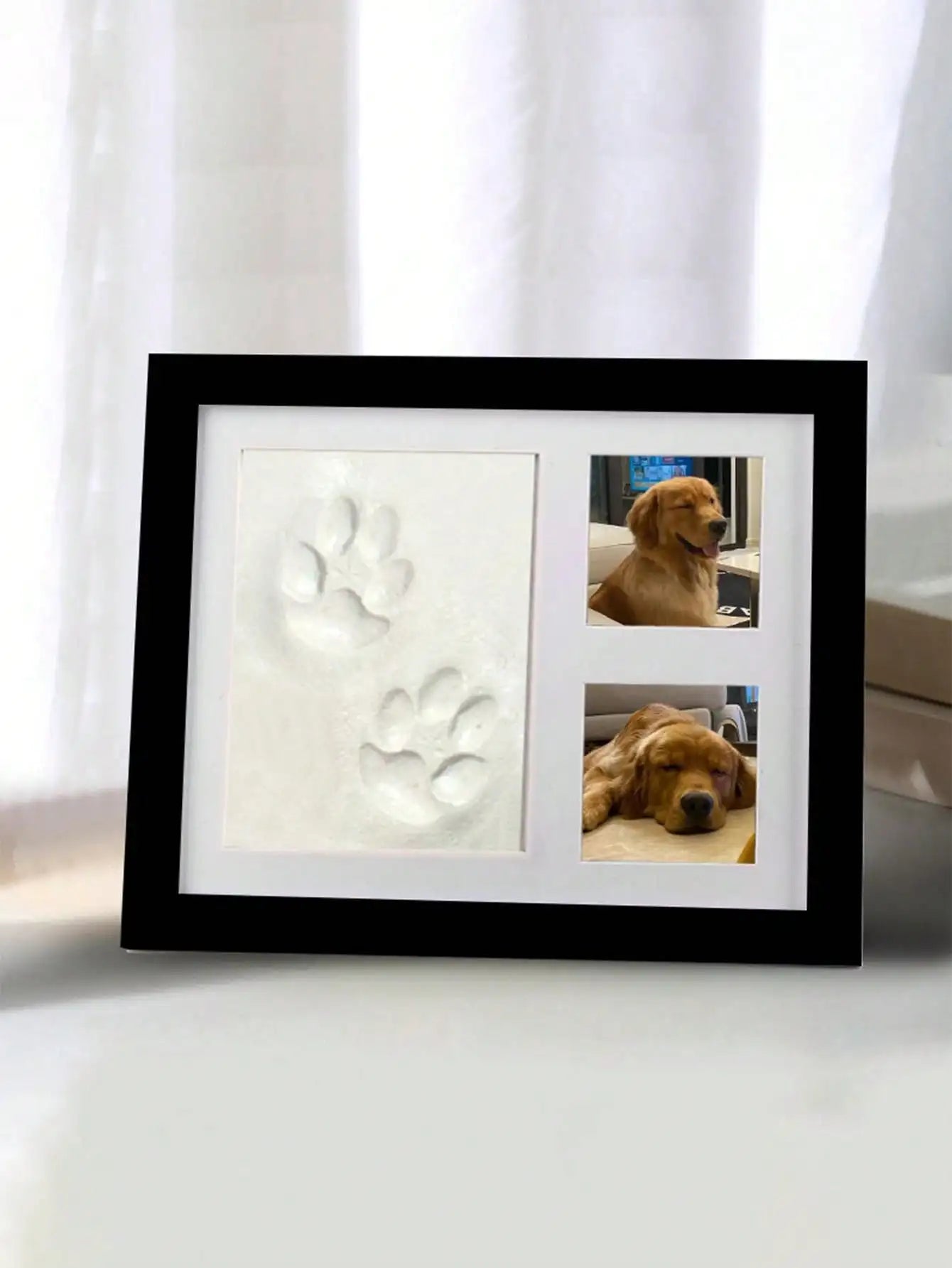 PETZZ™ fotolijst met pootafdruk en foto’s – herdenkstuk hond of kat