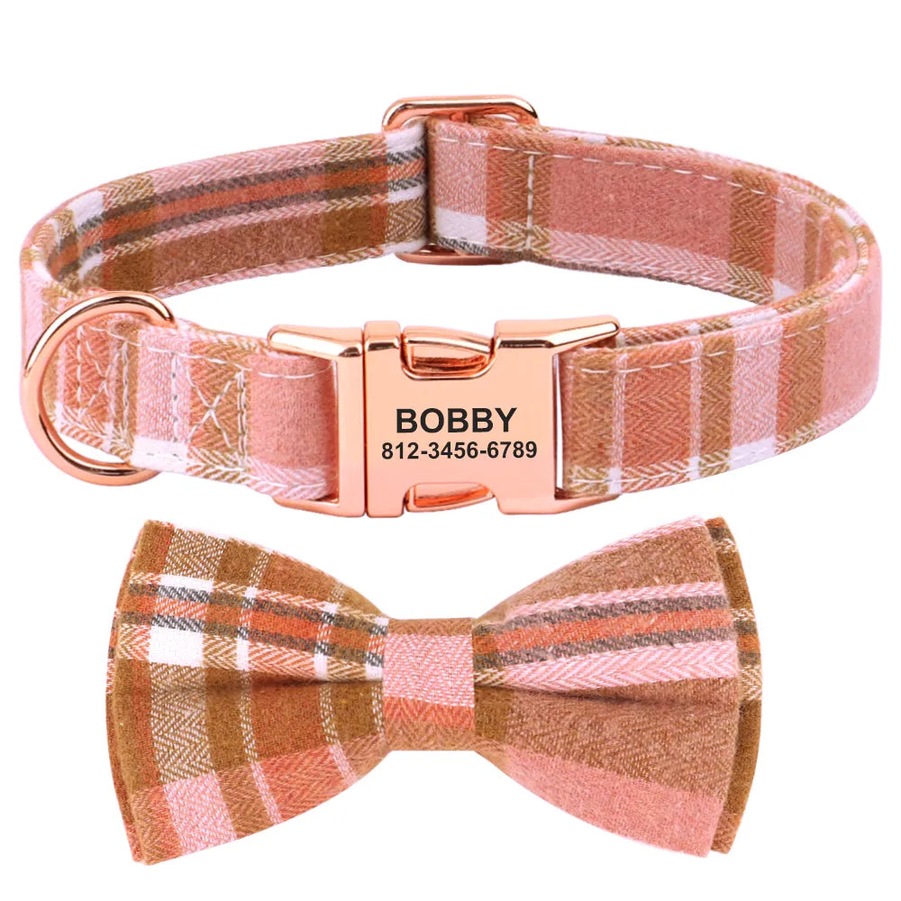 PawLoyalty™ Gegraveerde Halsband met Strik - Stijlvol en Klassiek