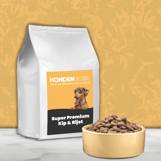 Super Premium Chicken & Rice - Premium Hondenbrokken - WOEF Boetiek Hondenhoek online Hondenvoer