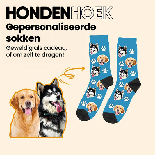 Gepersonaliseerde Sokken - Sokjes met foto van Hond - Online Winkelen Petzz Hondenhoek online winkel voor hond en baasje sokken gepersonaliseerd