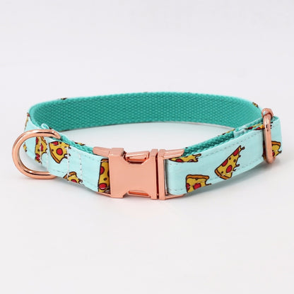 Pizza Halsband en Riem - Hippe Halsbanden & Lijnen - WOEF Boetiek