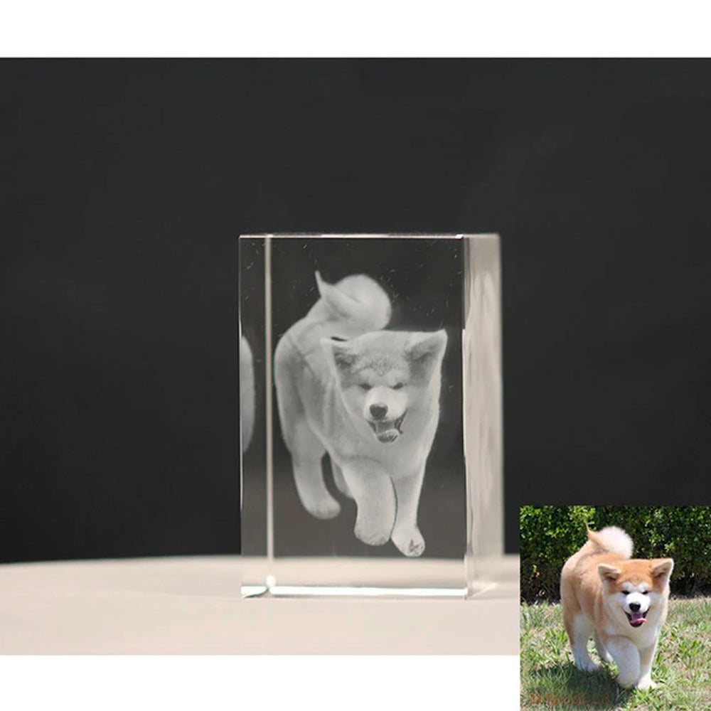 Gepersonaliseerde Kristallen Laserprint - 3D Print - Herinner uw Hond