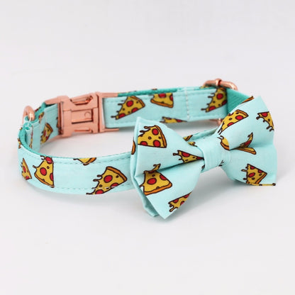 Pizza Halsband en Riem - Hippe Halsbanden & Lijnen - WOEF Boetiek