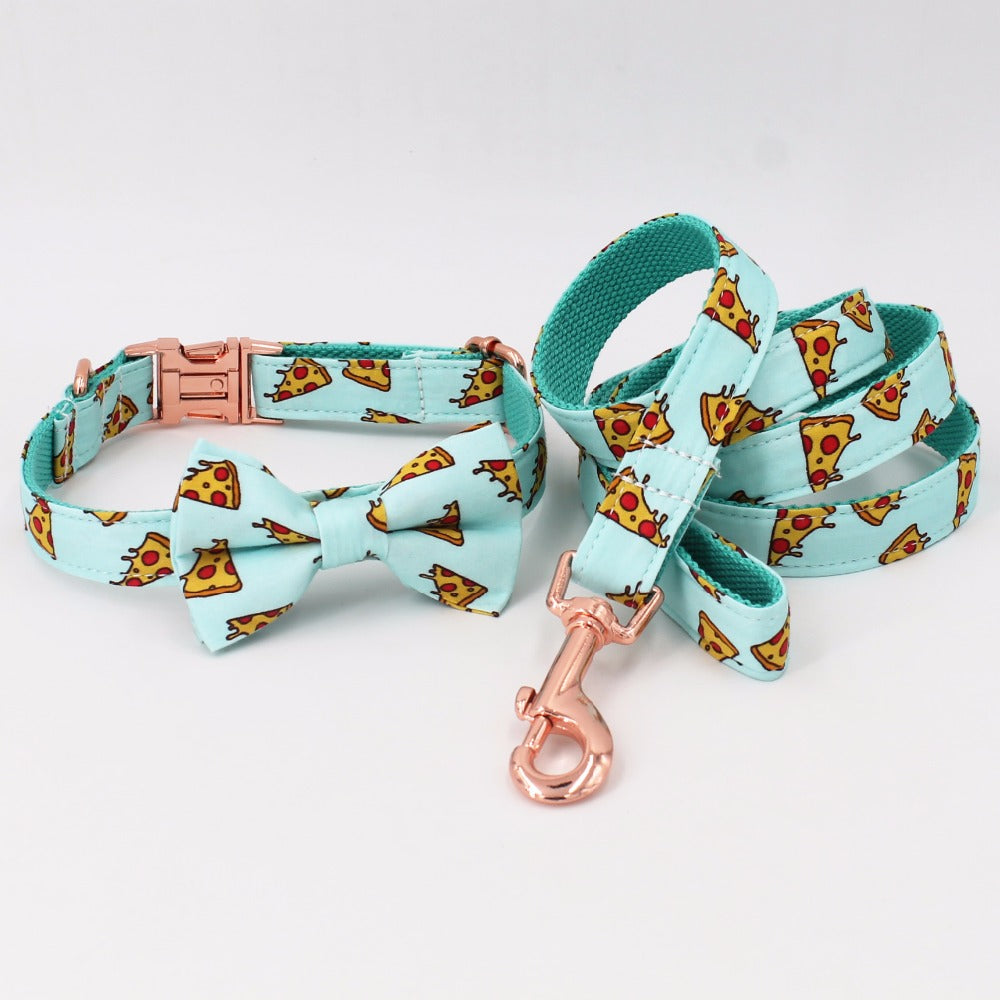 Pizza Halsband en Riem - Hippe Halsbanden & Lijnen - WOEF Boetiek