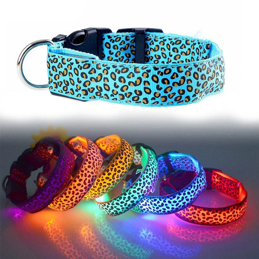 PETZZ Glow In The Dark Luipaard Halsband - Veilig op pad - Hondenhoek