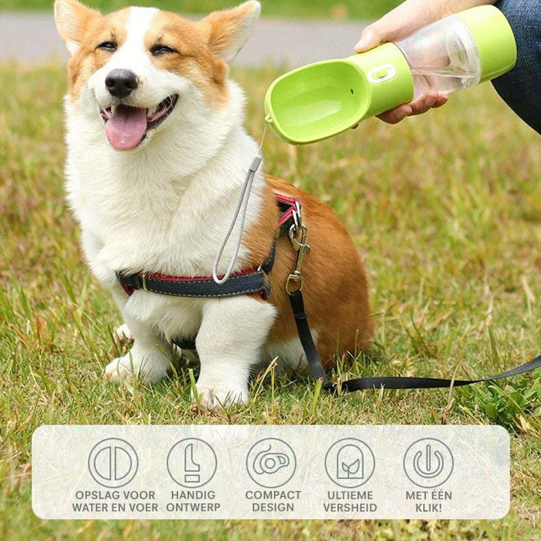 PETZZ Slimme Waterfles - Handig op Reis - Hondenhoek Online Honden
