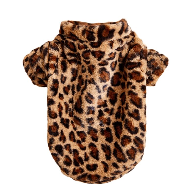 PETZZ Luipaard Fleece Warme Trui - Warme Hond in Winter - Hondenhoek Jas
