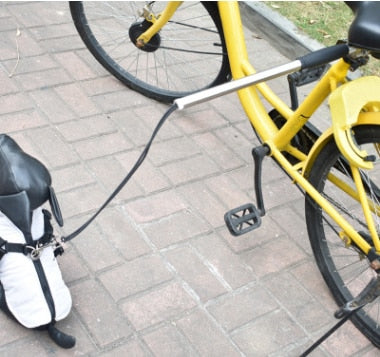 PETZZ Fietsriem Deluxe - Roestvrij Staal - Actief fietsen met de hond