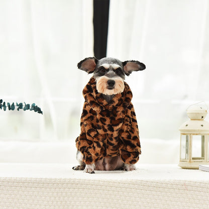 PETZZ Luipaard Fleece Warme Trui - Warme Hond in Winter - Hondenhoek Jas