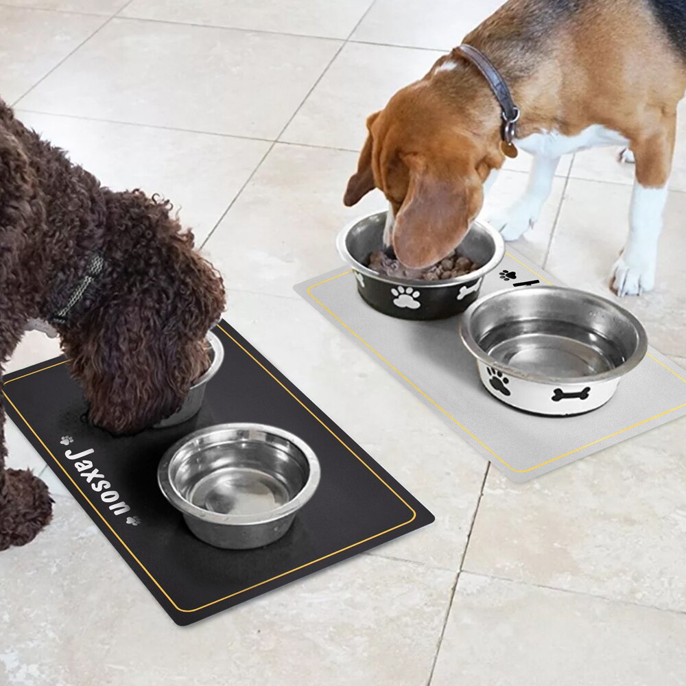 Luxe Gepersonaliseerde Voederbakmat - Mat met naam hond - Hondenhoek