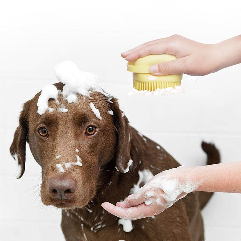 PETZZ Massageborstel met zeep - Veilige Siliconen Borstel voor Honden 