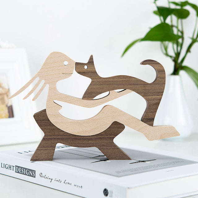 PETZZ Houten Ornamenten - Prachtige Beeldjes - Nieuw - Hondenhoek.com
