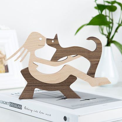 PETZZ Houten Ornamenten - Prachtige Beeldjes - Nieuw - Hondenhoek.com