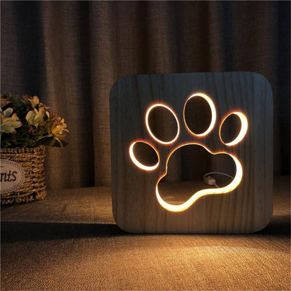 Houten Honden Thema Lamp - Prachtige Lamp voor in Huis - WOEF Boetiek